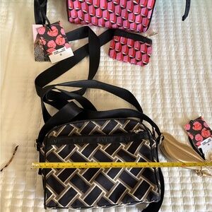 DVF for TARGET Black and Tan Crossbody Geometric. Includes change purse!